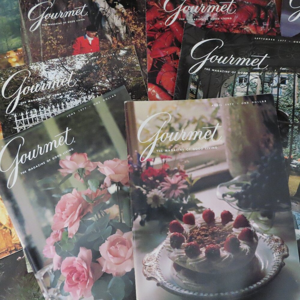 Lot of 12 Vintage 1977 Gourmet Magazines